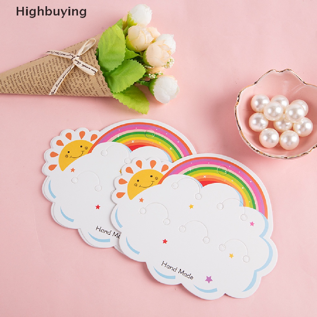 Hbid 50Pcs / Set Kartu 5 Slot Motif Kartun Awan Putih / Hujan Untuk Kerajinan Tangan Diy Glory