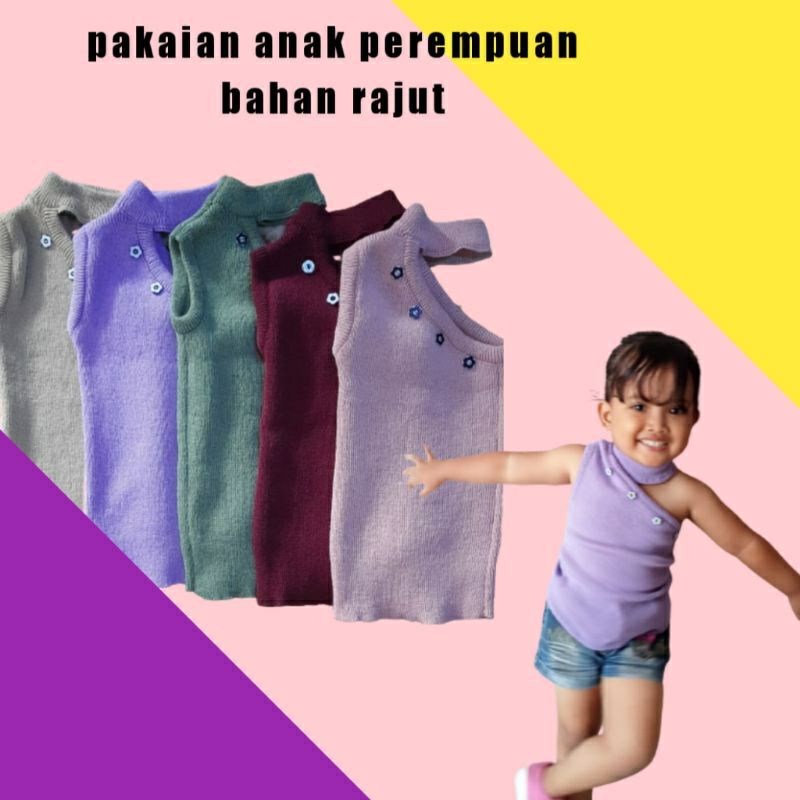 Zenifha.id/Baju Rajut Anak Sexy/ Kinara Rajut Anak/ Pakaian Anak Perempuan/ baju anak murah/ baju Ra