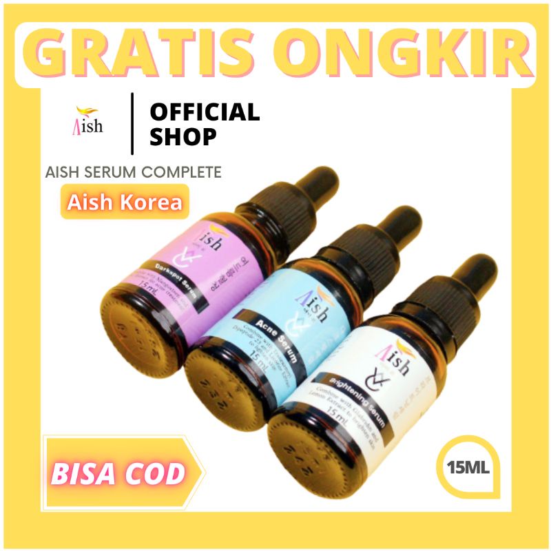 AISH Serum Korea Paket Komplit Brightening Aish Serum Acne Aish Serum Darkspot Aish Serum Original