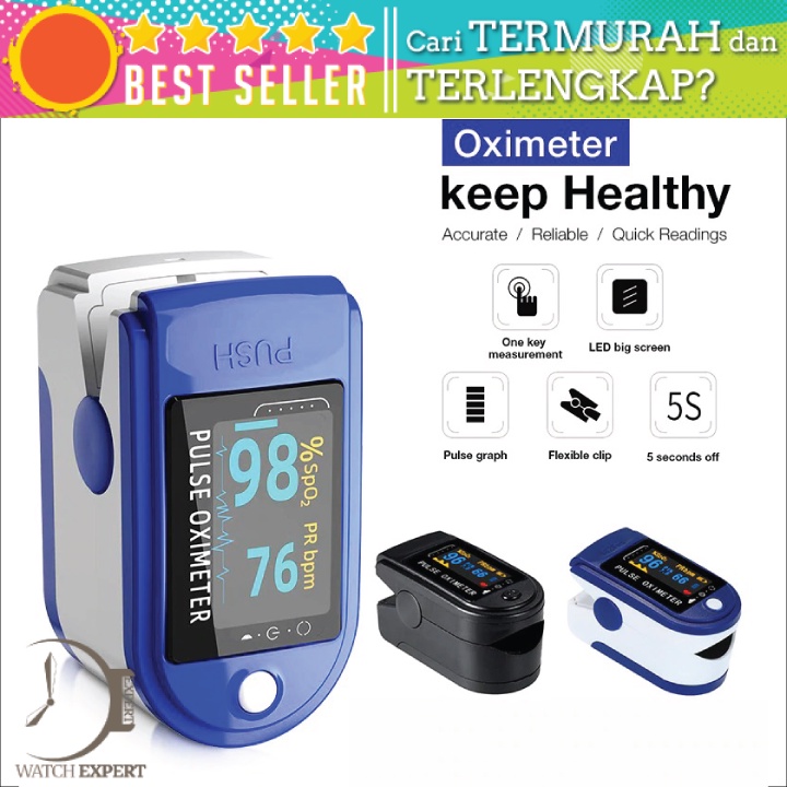 Bisa COD Alat Pengukur Detak Jantung Kadar Oksigen Fingertip Pulse Oximeter - ABCMASK Lk88