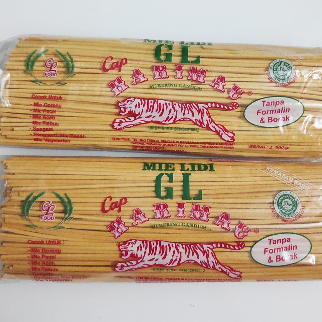 

Mie Lidi 500 Gr/ Mie Aceh / Mie Gomak / Mie Kuning GL Cap Harimau 100% HALAL