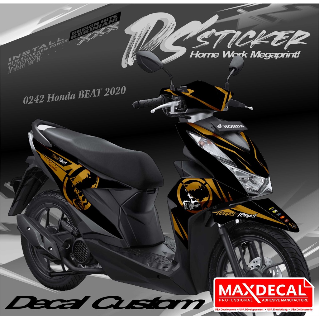 Jual 0242 Decal Stiker Beat Street 2020 Simpel Merah Hitam Putih Indonesia Shopee Indonesia