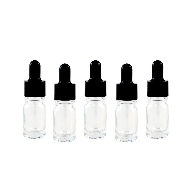 PROMO BOTOL PIPET KACA WARNA BENING UKURAN 5 ML / TEMPAT SERUM, VITAMIN WARNA BENING