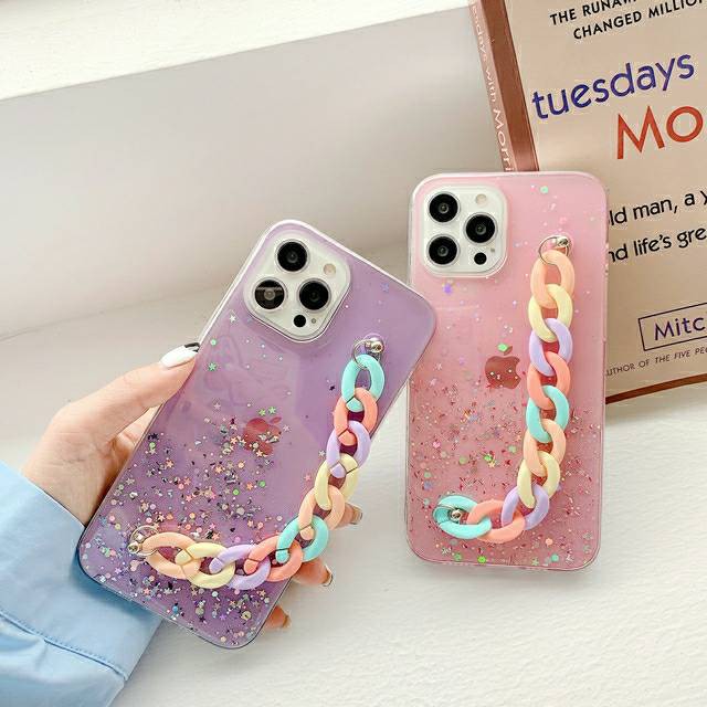 Rainbow Bracelet Silicon Case OPPO A53 A33 A32 A7 A5S A12 A11K A3S A37 A5 2020 A9 2020 Glitter Case