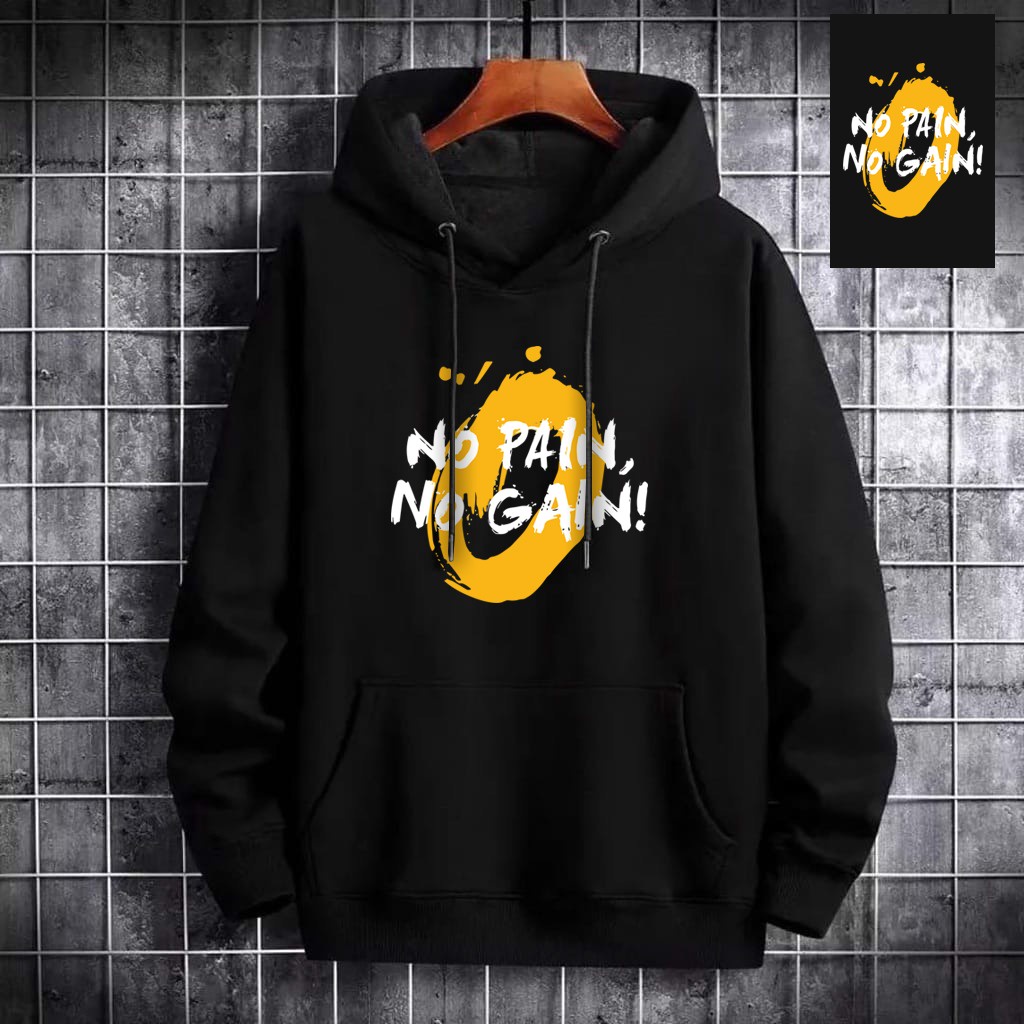 INDOSAN-SWEATER HOODIE NO PAIN-HOODIE DISTRO MOTIF GAMBAR DTF PRINTING KEREN-REAL PICT-BISA COD