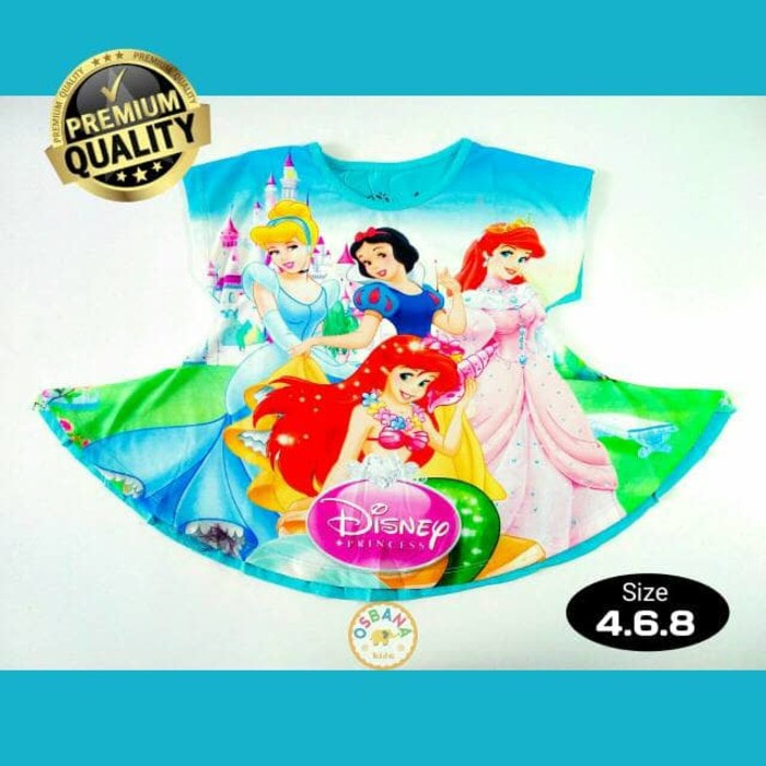 Baju Kaos Anak Karakter | Princess Disney | Coco Ice (Size 4, 6, 8)
