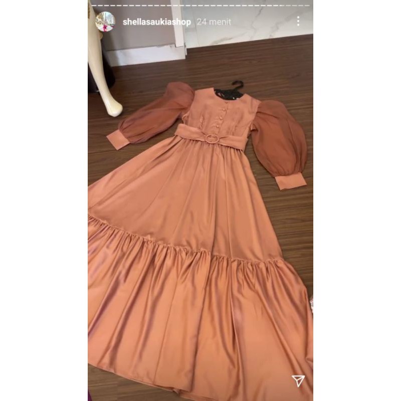 dress tangan balon premium ORI by shellasaukia