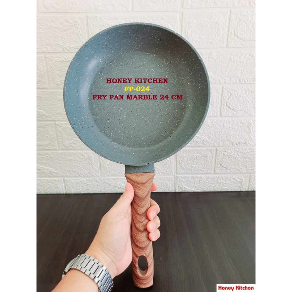 Wajan Penggorengan Marble Granit Anti lengket Honey Kitchen 24 cm