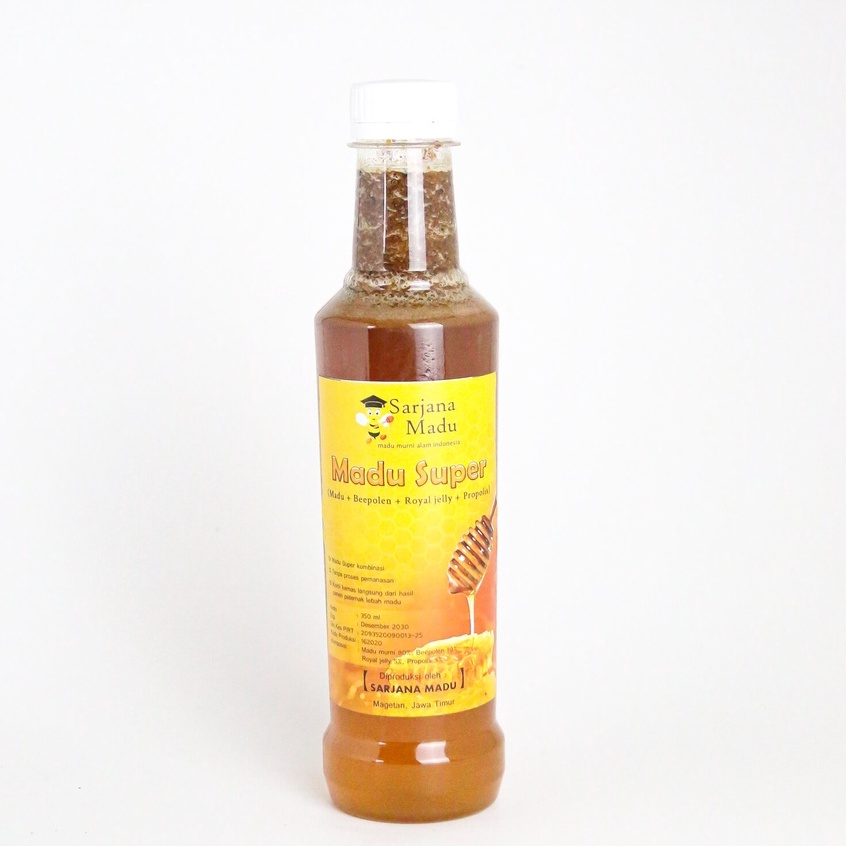 

Madu Super 350 Ml Sarjana Madu / Madu + Beepolen + Royal Jelly + Propolis - Madu Murni Asli 100%