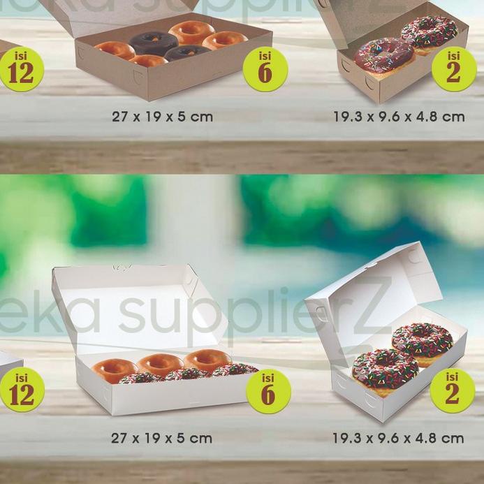 

✲ Kotak Box Donat KRAFT COKLAT isi 12 -( 12 Pcs ) ☎