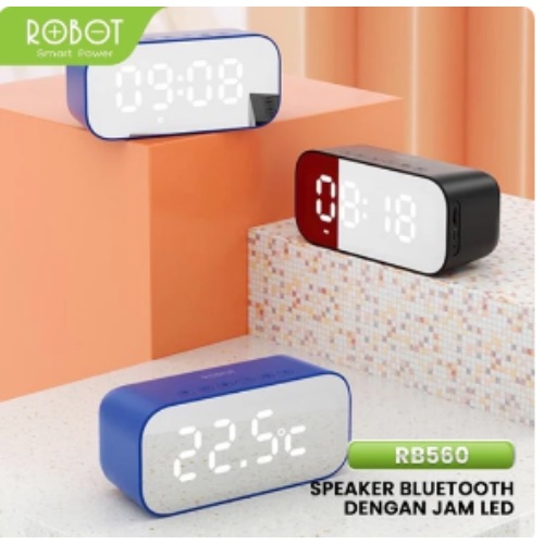 Robot RB560 Alarm Clock Bluetooth Speaker Wireless Garansi 1 Tahun