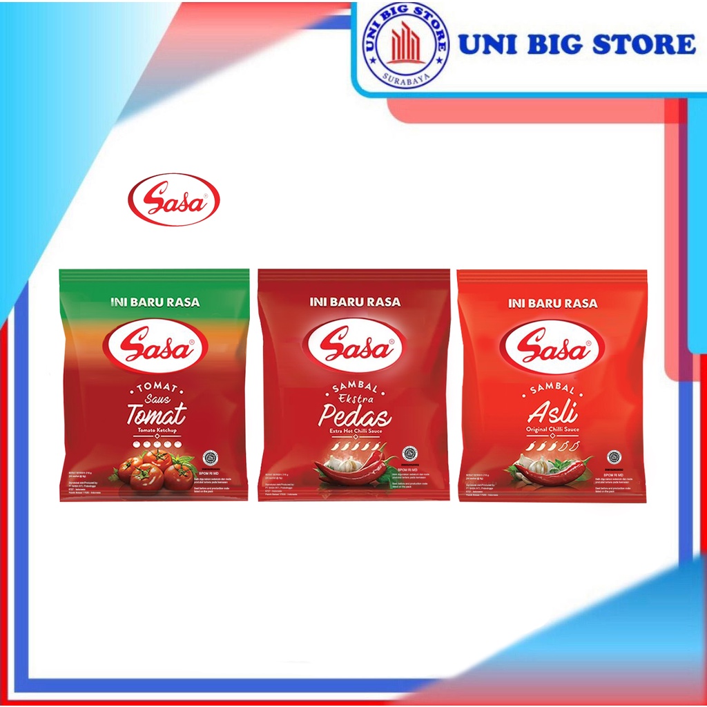 

SASA Saus Tomat - Sambal Extra Pedas - Sambal Asli Saos 24 Sachet