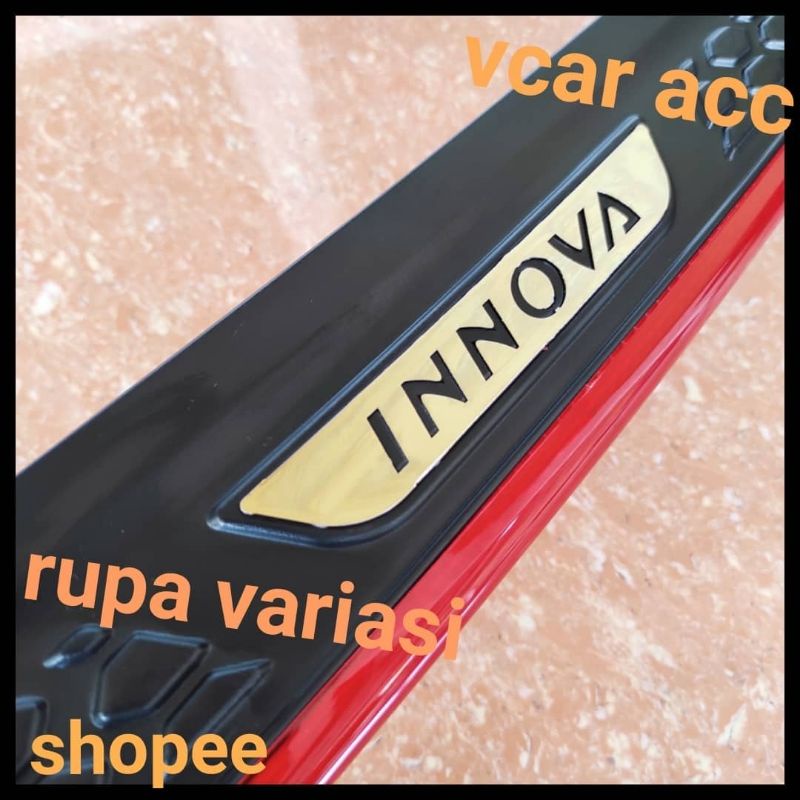 sill plate silplate BELAKANG pintu bagasi toyota inova innova reborn 2016 sampai 2022 2017 2018 2019 2020 2021 tempel plastik abs  hitam