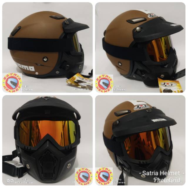 🚚 Bisa COD 🏠 Helm Bogo JPN MOMO + GOOGLE MASK