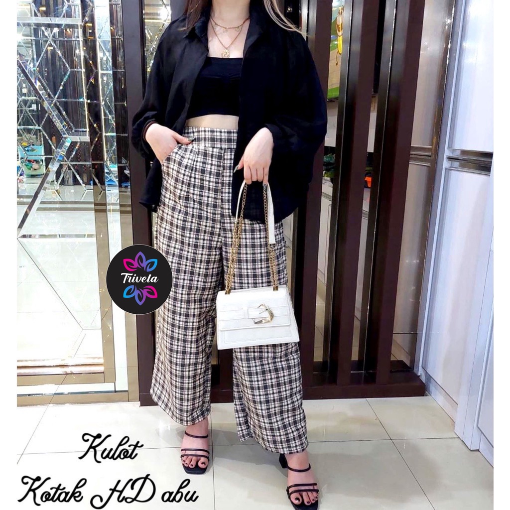 TRV KULOT ZEBRA / KULOT ANIMAL MUAT S-XXL TIDAK LUNTUR / Korean Long Pants/Celana Culottes Abstrak C909-KLT. KOTAK HD ABU