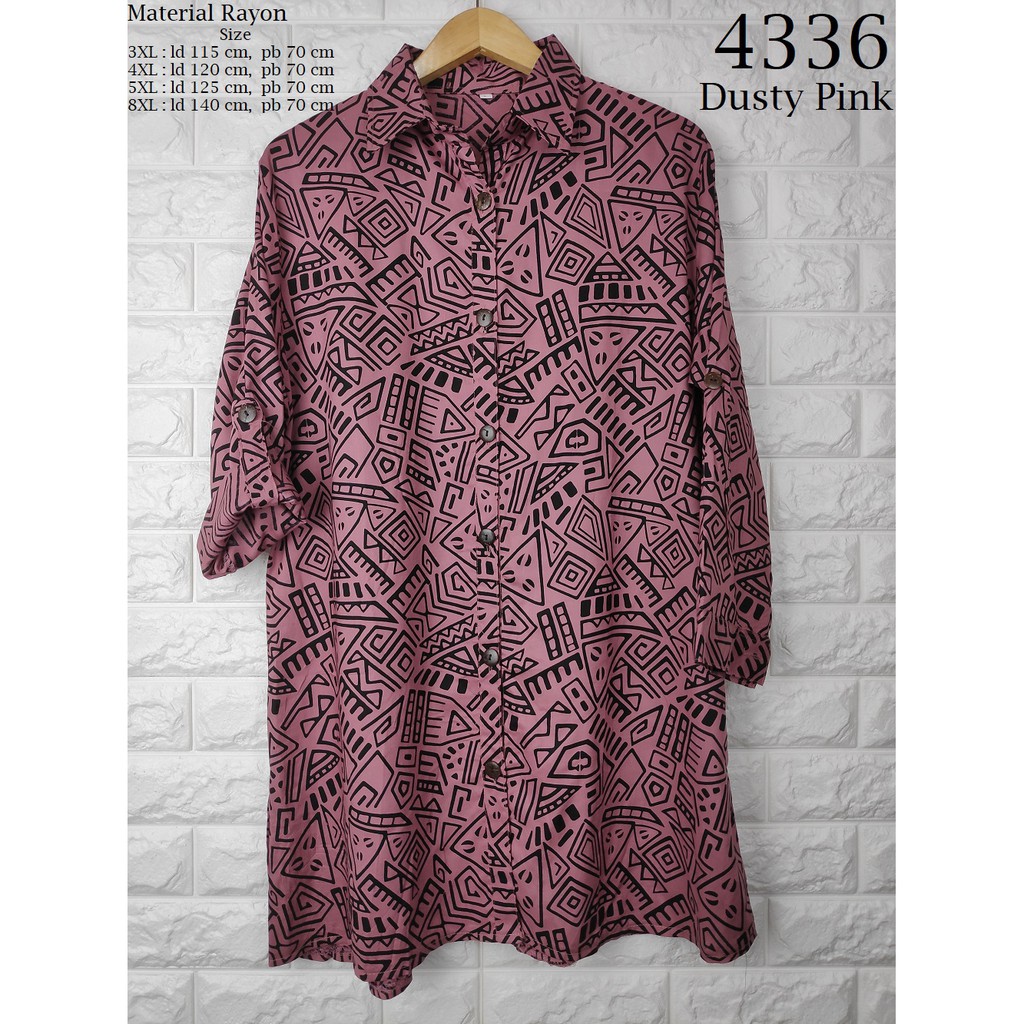 Kemeja Wanita Jumbo Size Lengan Panjang 4336-2