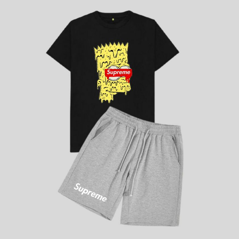 Clothing May - Kaos Supreme Simpsons Kaos Koas Dewasa Anak Karater Distro Kekinin Tshirt Premium Murah Unisex Wanita Pria Cowok Cewek Bahan Cotton Combed 30S Katun Kombed Sablon Dtf Murah Premium Oversize Kaus Oblong