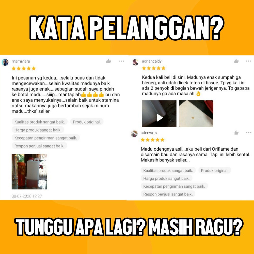 

Madu Asli 100% Madu Murni Asli 1kg - Madu TJ Kembang Multiflora 100% Asli (tidak asli, kami