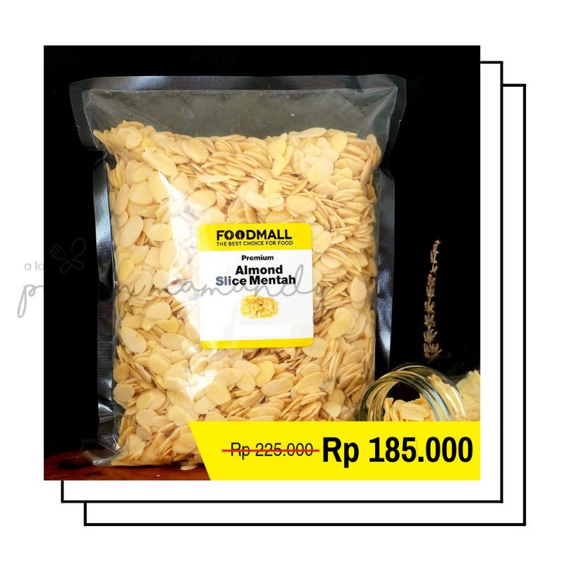 

Kacang Almond Slice Mentah 250gr & 1kg