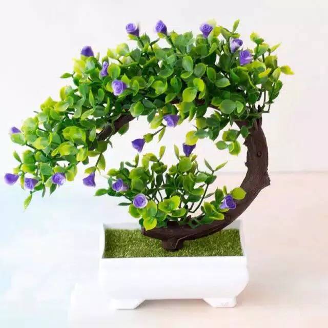 NM353 Bunga plastik / pajangan bunga Artificial / motif Rose/ Vas Petak-2