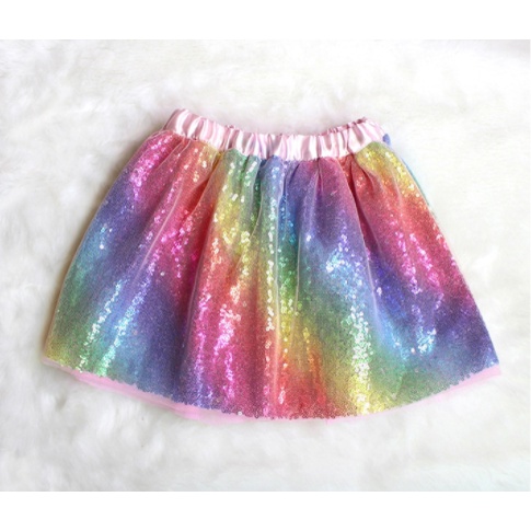 FANCY rok putih warna-warni rok tutu anak perempuan rok anak Korea rok import pakaian anak fashion a