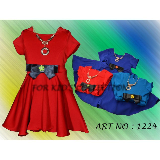 Dress Fashion Casual Anak Perempuan Kaos Velvet Premium Import