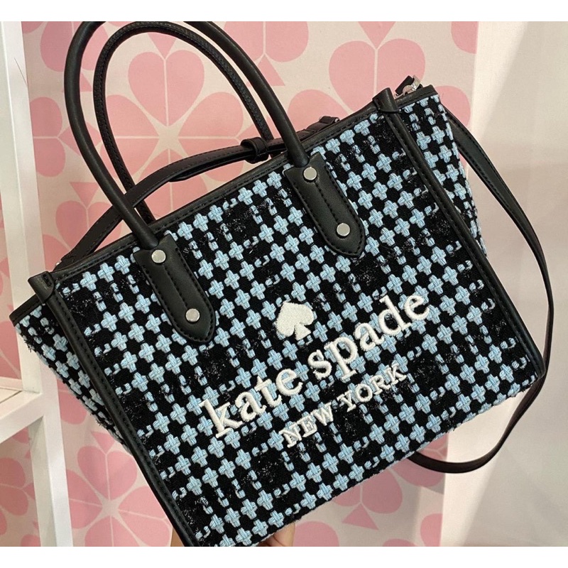 Tas KS original - Kate spade small tweed tote in blue multi