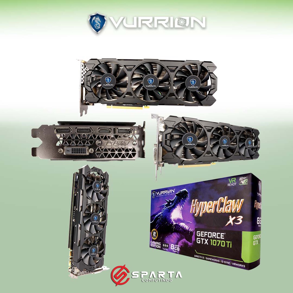 VGA Card Nvidia Geforce GTX 1070Ti 8GB GDDR5 Vurrion Hyper Claw X3 Gaming Series