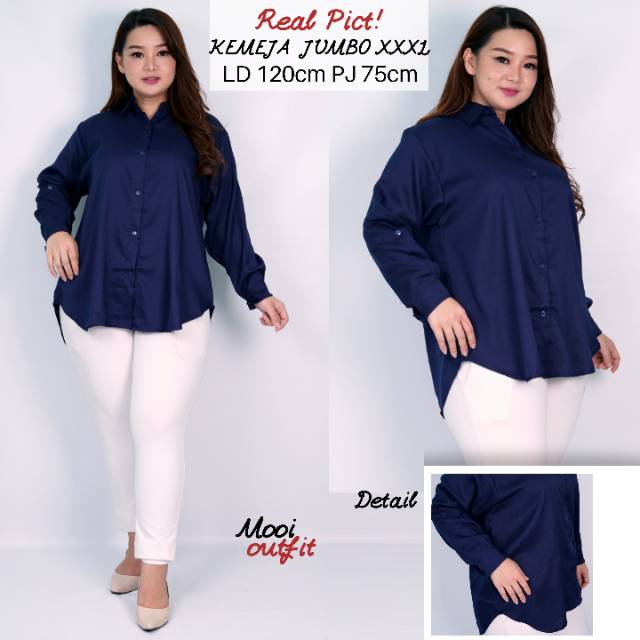 Mooi Outfit - Kemeja Oversize Wanita / Kemeja Wanita Jumbo Ld120 Ld 130