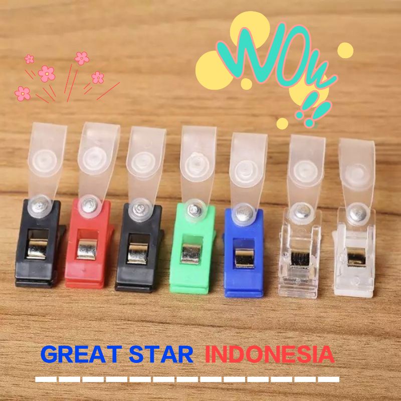 

jepitan id card/jepit Kartu Holder Name Tag/Capit buaya Great Star / PCS