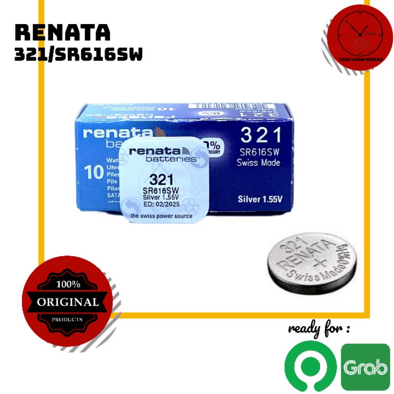 BATERAI RENATA 321 SR616SW ORIGINAL / BATRAI JAM TANGAN 321 SR616 LR65 /  BATRE BATTERY RENATA SR 616 SW