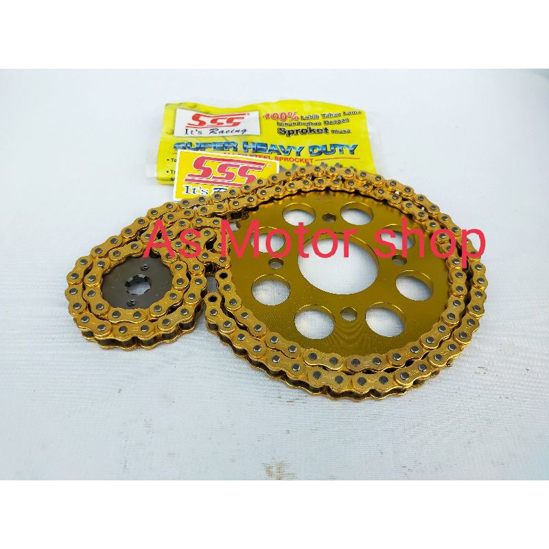Gear Set Sss 428H Rantai Sss Gold Type SB Dan Hsbt Honda Cb150r Cbr150r Tiger Megapro Verza sonic150