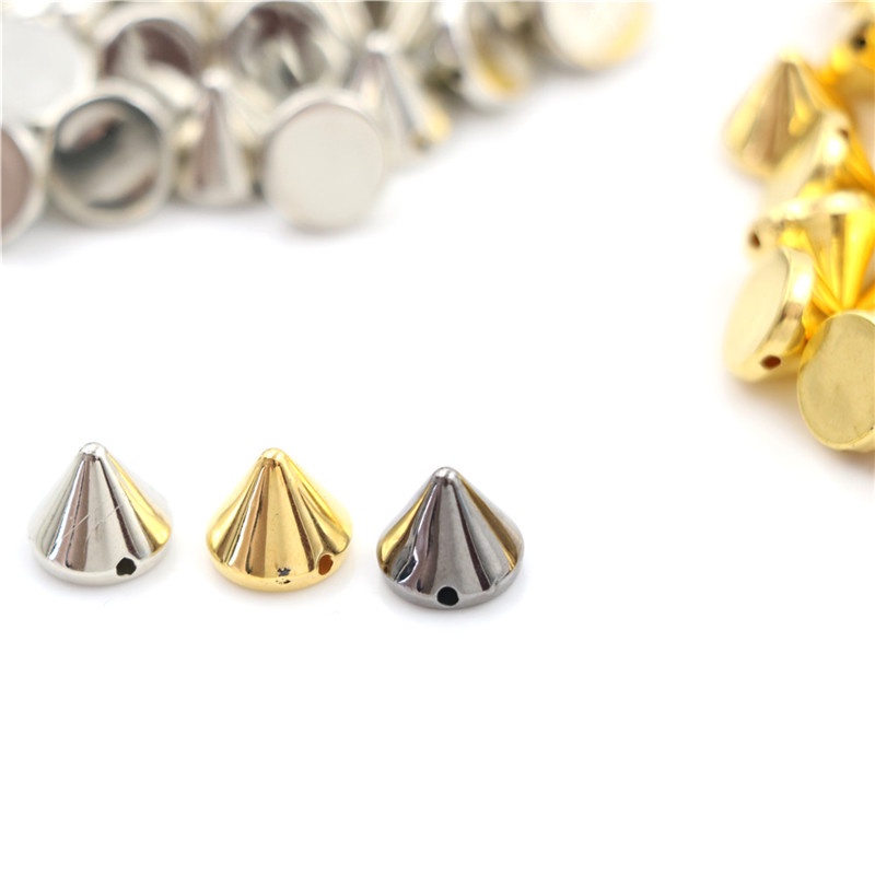 100 Pcs Stud Rivet Spike Bentuk Bulat Ukuran 10mm Untuk Kerajinan Kulit