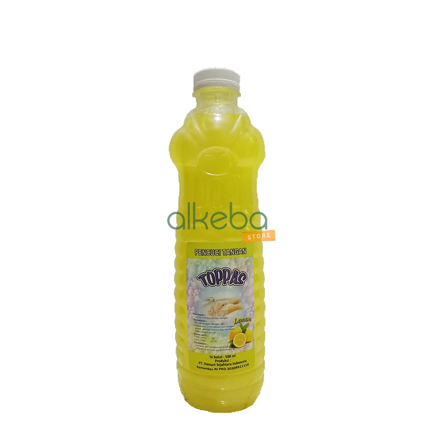 Toppas handsoap sabun cuci tangan botol 500 ml lemon / hand soap lemon