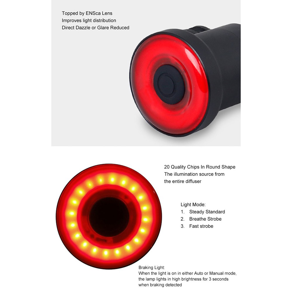 Lampu Sepeda Smart LED Taillight Saddle Mount - Enfitnix