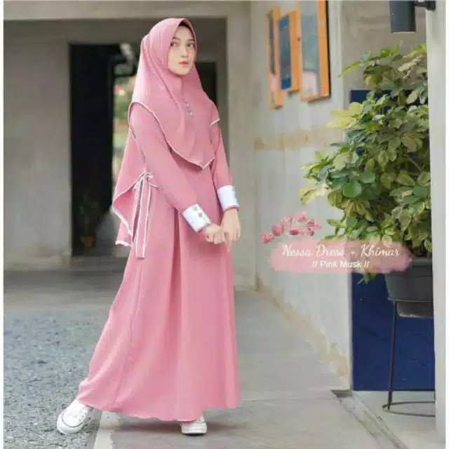 Nessa dress+khimar//terbaru//Bandung
