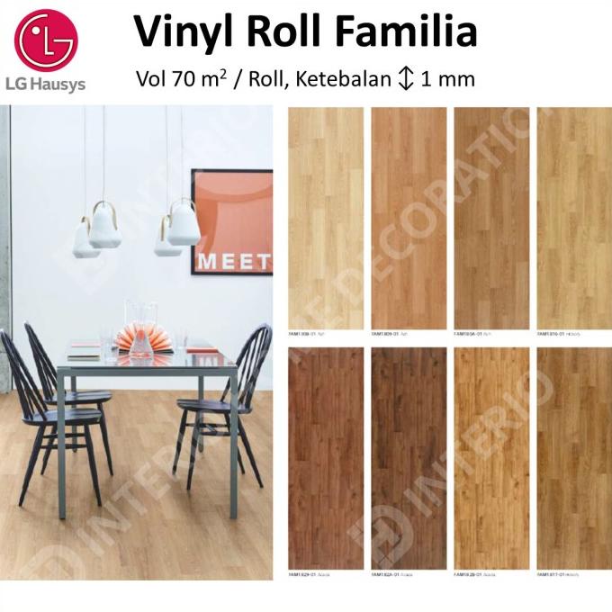 Vinyl Vinil Lantai Roll Kayu Murah Lg Hausys Familia - Per Meter