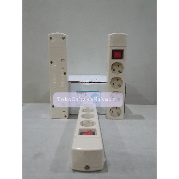 UTICON Stop Kontak Arde 4 Lubang + Saklar Lampu ST-1482NC / 4-Soket