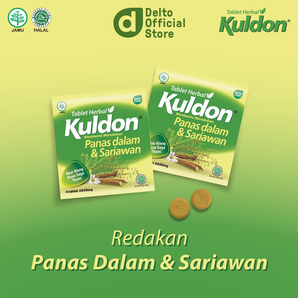 Kuldon Box (10 Strip isi 4 Tab) - Mengatasi Panas Dalam &amp; Sariawan