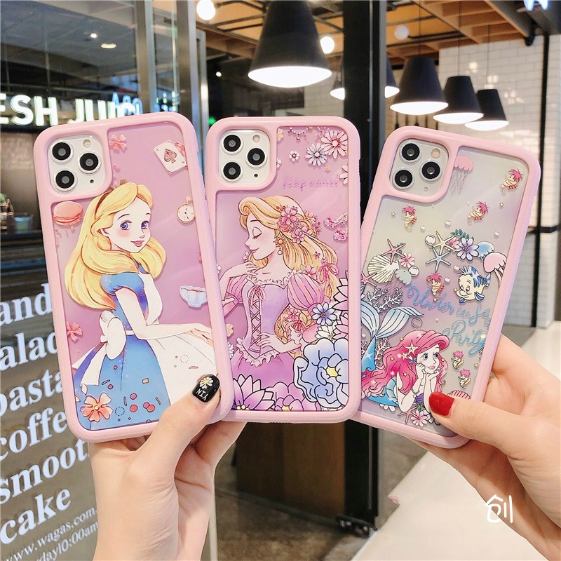 Hard Case Gambar Kartun Mermaid Rapunzel Alice 2 In 1