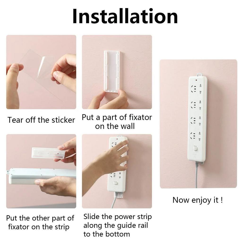 Holder Power Strip Kait Dinding Steker Listrik Perekat Stop Kontak HM040 - XOBOX