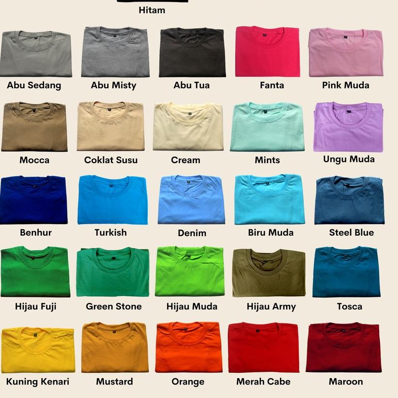 ℗ Kaos Polos Premium Mocca Cream Coklat Tua Coklat Susu Mints ✥