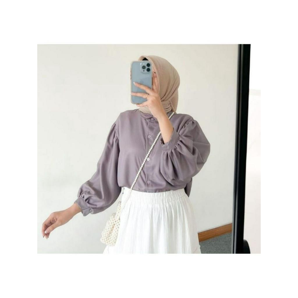 Baju Atasan Wanita Terbaru Blouse Elze Bahan Shakila Panjang Formal Remaja By AS Fashion Wanita