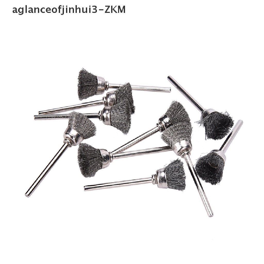 [AGID] 10PCS Stainless Steel Wire Cup Mini Brush Fits Dremel Rotary Tool Accessory 13mm [zkm]