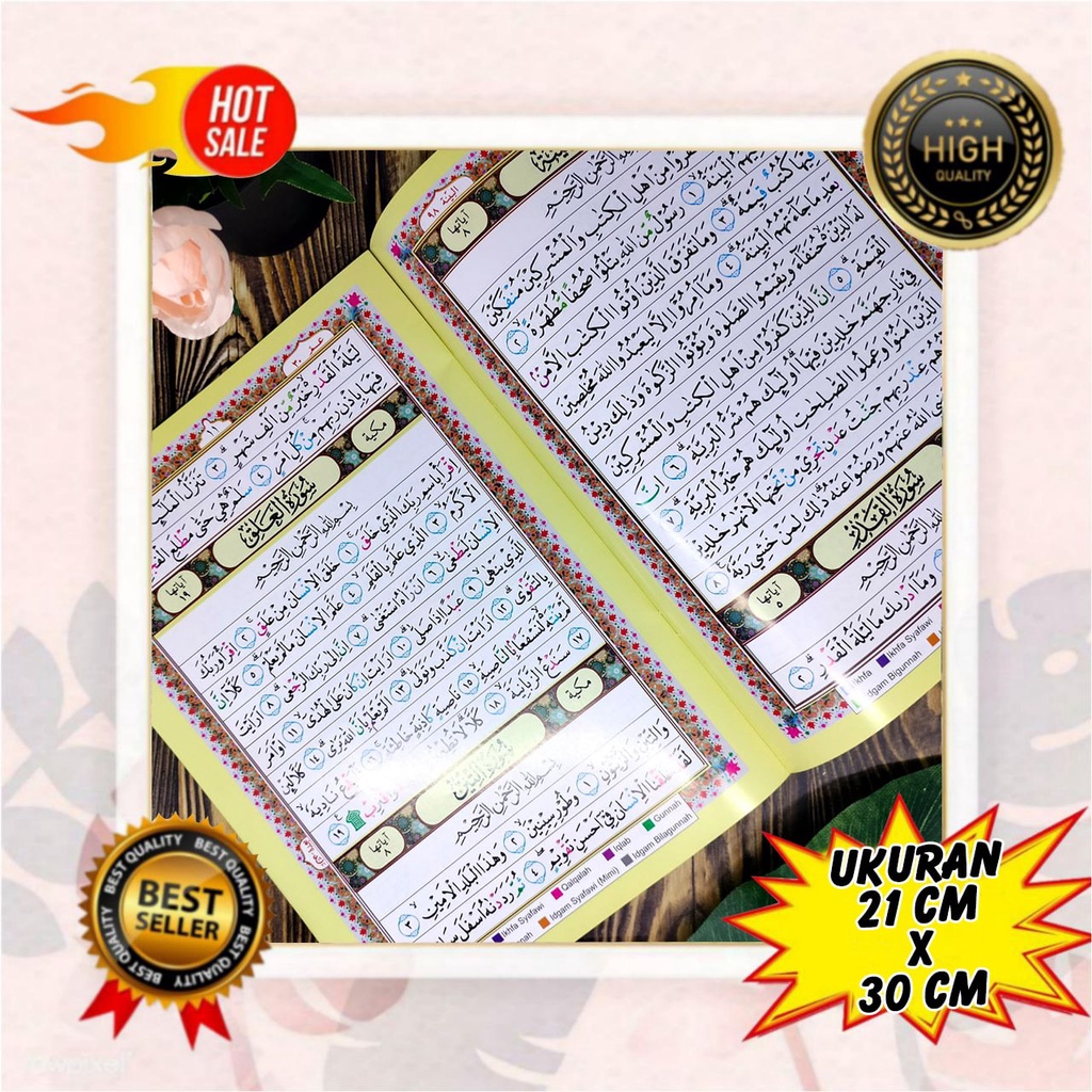 Juz Amma Jumbo Tajwid Warna Dilengkapi Hadits-Hadits Pilihan Dan Asmaul Husna, Juz Amma Tanpa Arti, 