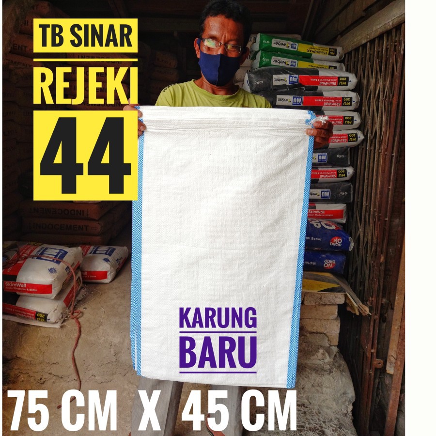 KARUNG PLASTIK BARU (Panjang 75 Cm Lebar 45 Cm) Untuk Karungin Pasir Puing Kerikil dan Batu