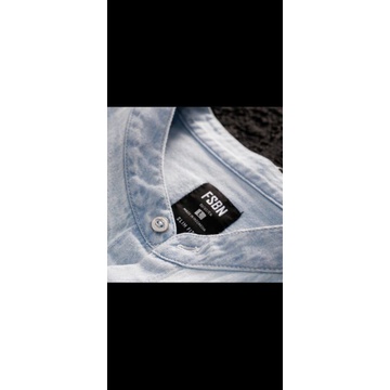 KEMEJA DENIM PRIA FSBN ORIGINAL - KERAH SANGHAI - KEMEJA JEANS PRIA