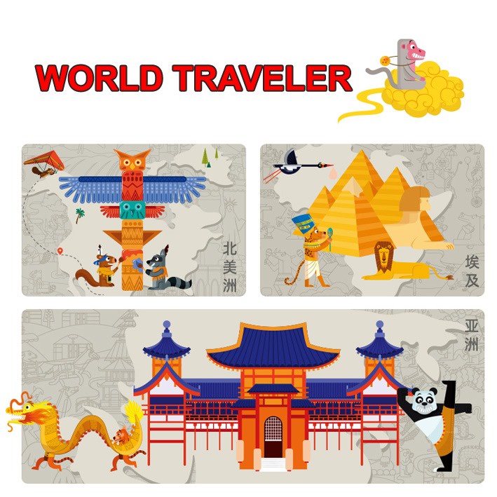 

Mideer World Traveler Coloring Poster Mainan Buku Poster Mewarnai Anak