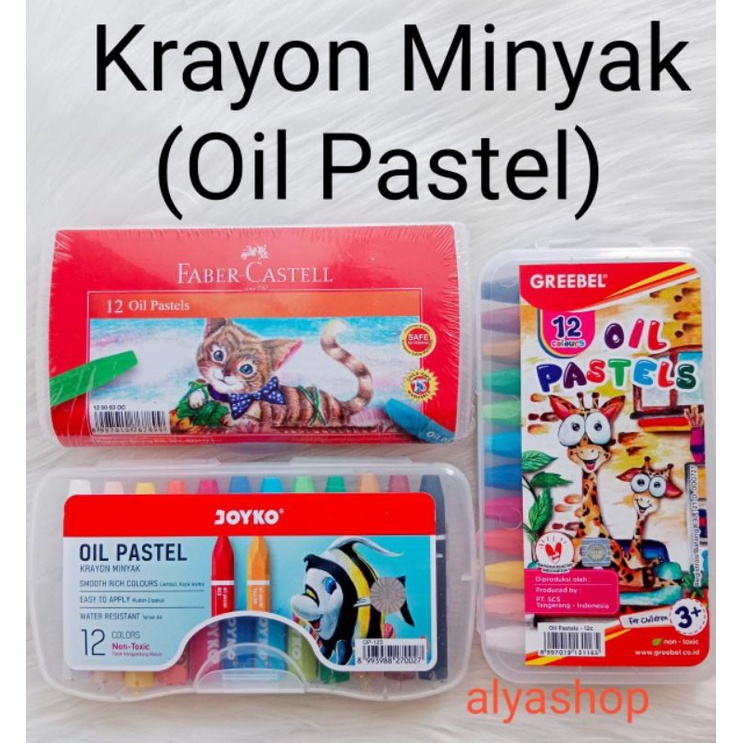 CRAYON OIL PASTEL 12 WARNA FABER-CASTELL, GREEBEL, JOYKO