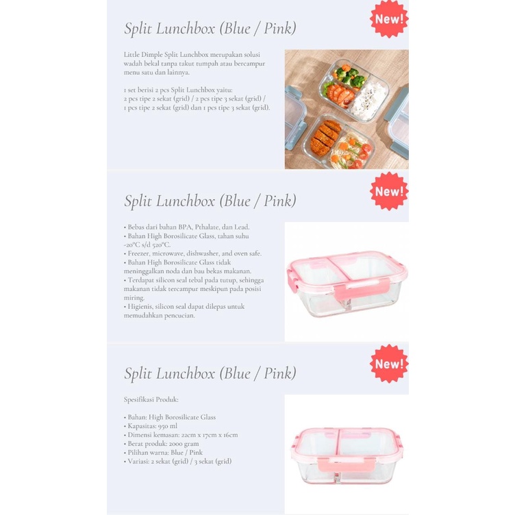 Little Dimple Split Lunch Box - 1Pcs